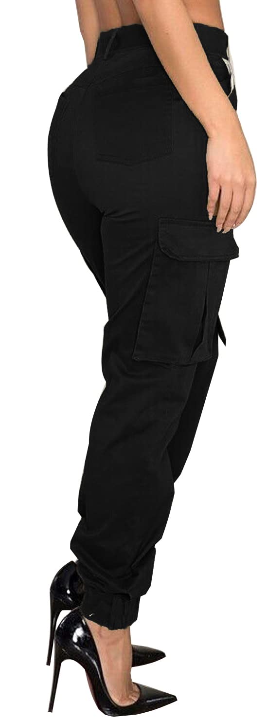 Women's Cargo Hiking Pants - Breathable Athletic Work Trousers with 6 Pockets, Stretch Comfort & Durable Outdoor Pants for Hiking, Camping & Travel (Black, Navy, Olive)