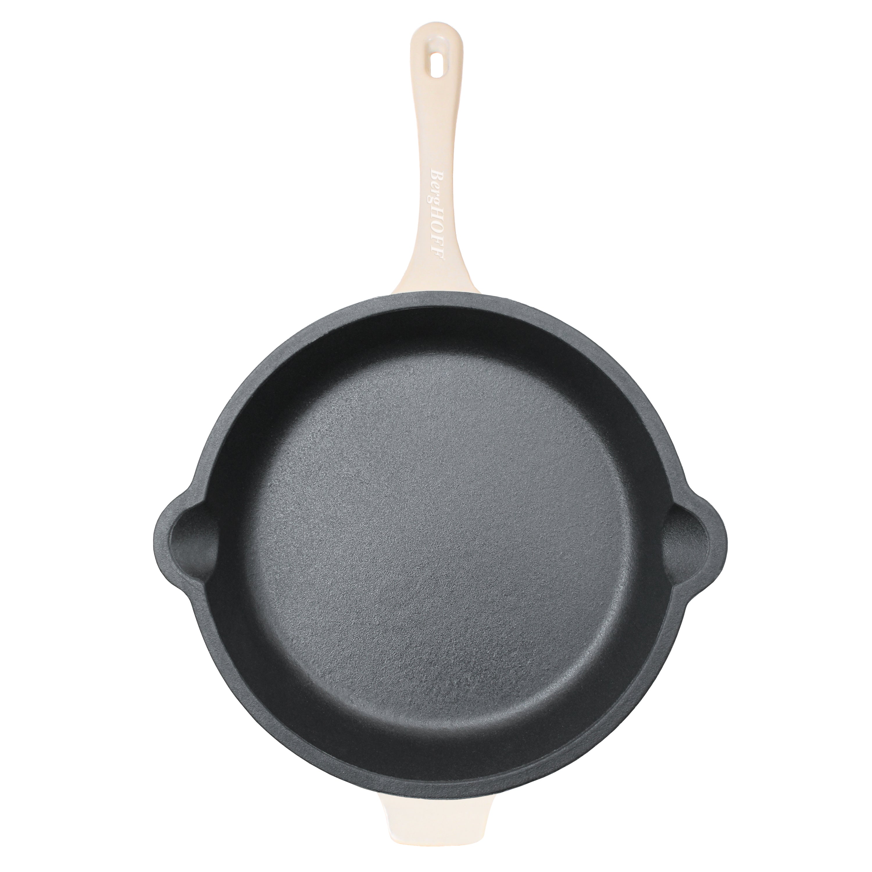 BergHOFF Neo 5-Piece Cast Iron Oval Dutch Oven Set with 10-Inch Fry Pan, 5qt & 8qt Capacity, Meringue Color - Perfect for Braising, Roasting, and Family Dinners