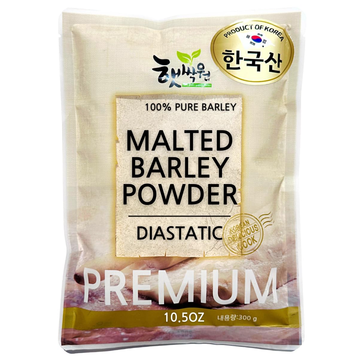 Premium Korean Diastatic Malt Powder - 100% Pure Barley, 10.5oz | For Sourdough Bread & Brewing Makgeolli