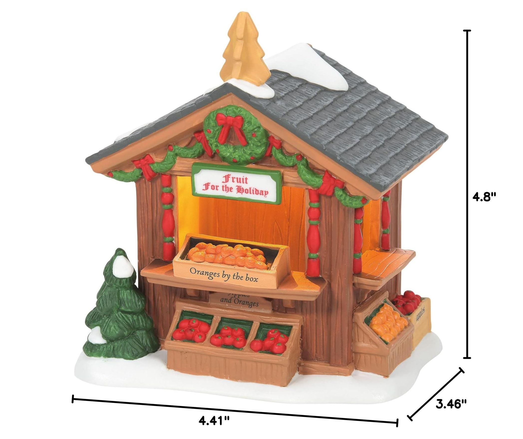 Department 56 Dickens Village Market Fruit Stand Lit Building - 4.8 Inch Multicolor Christmas Village Collectible | Perfect for Holiday Displays & Winter Village Scenes