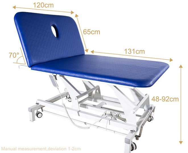 120CM Neuro Table with Breathing Hole Cover - Adjustable Height Medical Exam Table for Chiropractic & Physical Therapy - Perfect for Clinics, Hospitals & Home Use