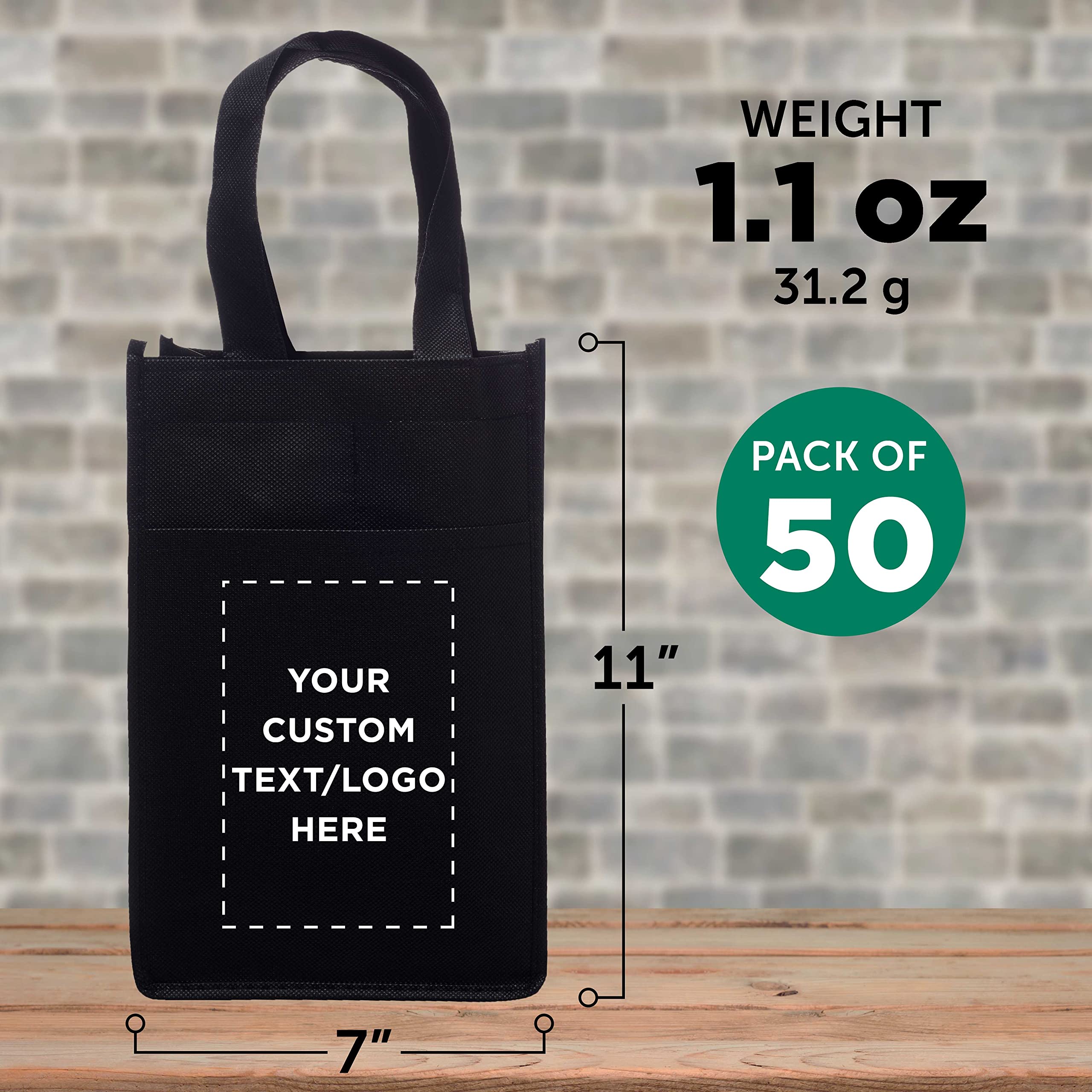 Eco-Friendly Non-Woven Reusable Wine Bottle Carrier Bag - Premium 2 Bottle Vineyard Tote for Gifts, Picnics & Wine Tasting Events | Durable & Stylish Wine Accessory