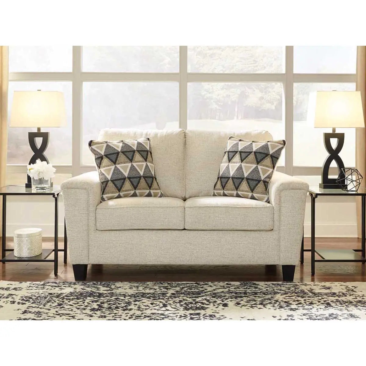 Abinger Loveseat in Natural - Comfortable Two-Seater Sofa for Living Room, Lounge & Small Spaces - Perfect for Apartments, Dorms & Cozy Homes