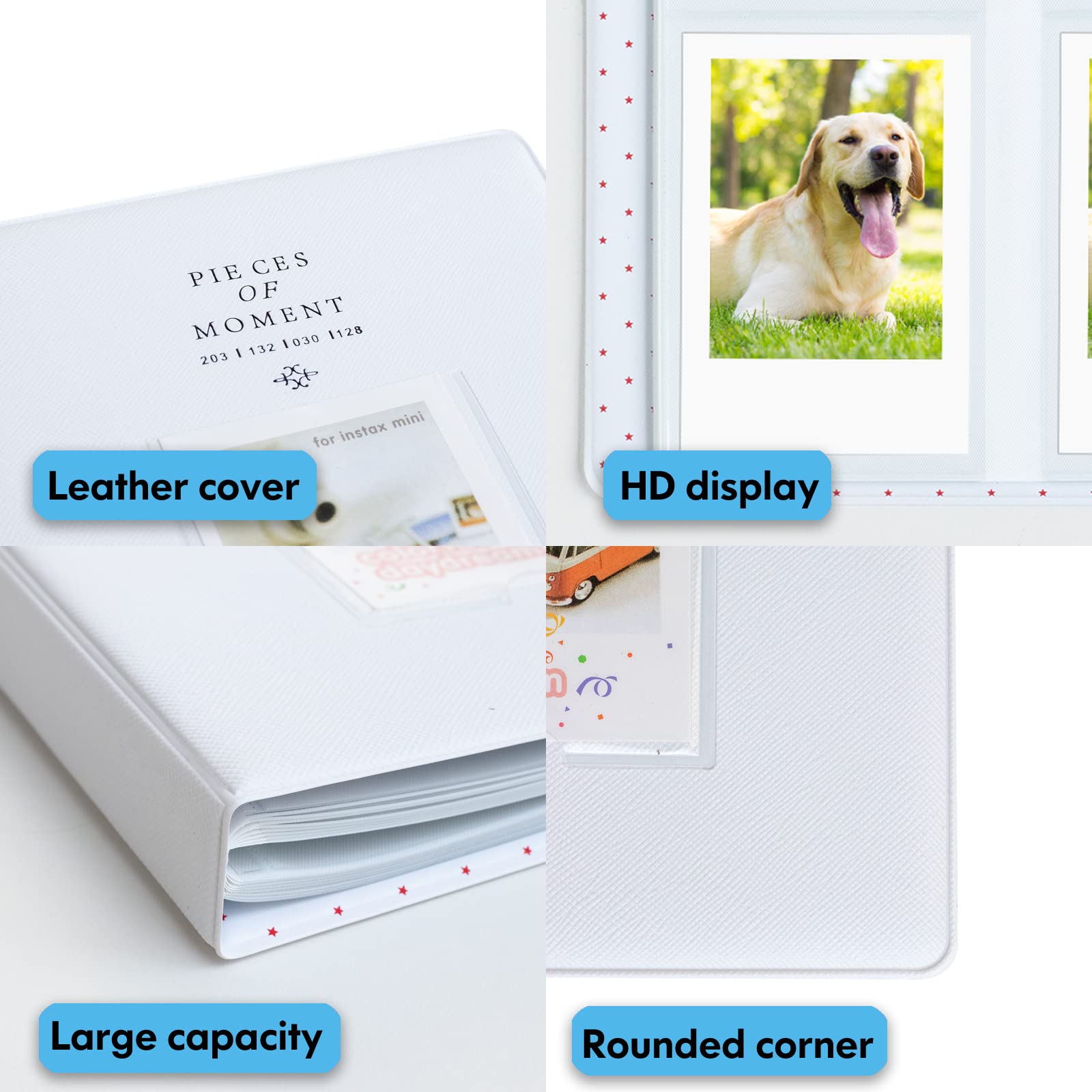 128 Pockets White Photo Album for Fujifilm Instax Mini LiPlay 11 7s 8 8+ 9 25 26 50s 70 90 Instant Camera & Printer - Perfect for Travel Memories, Wedding Photos, and Scrapbooking