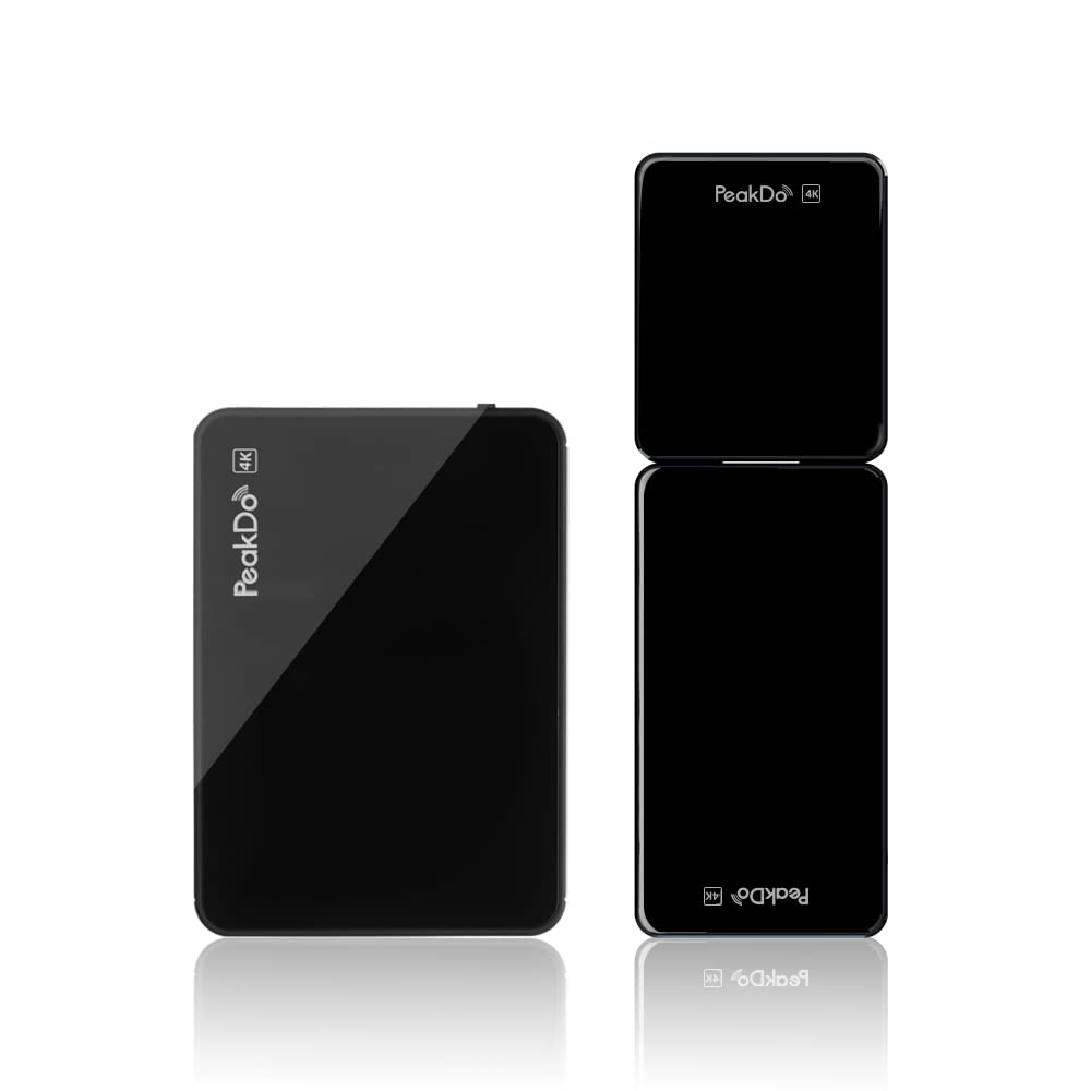 PeakDo 4K Wireless HDMI Transmitter and Receiver Kit - Zero Latency 100ft Range for Streaming UHD Video/Audio from Laptop, PC, Game Console to TV, Monitor, Projector - Perfect for Home Theater, Gaming, and Office Presentations