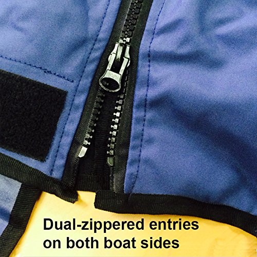 Heavy Duty T-Top Boat Cover for Center Console Boats - Waterproof & UV Resistant Marine Grade Fabric - Fits Up to 22ft - Navy Blue - Perfect for Outdoor Boat Storage & Protection