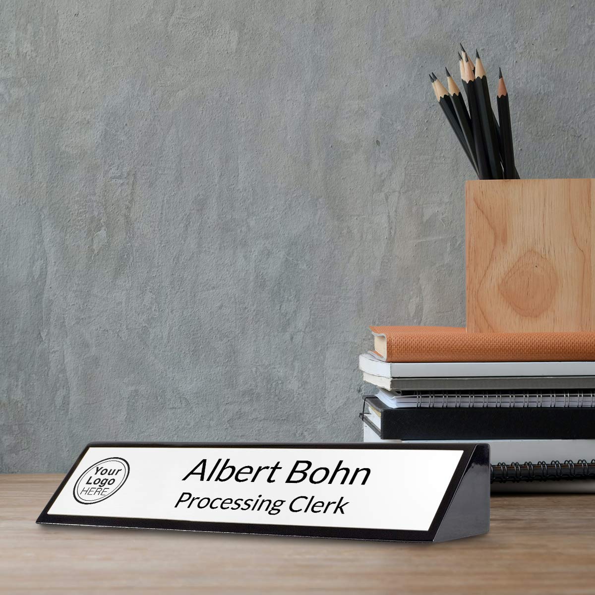 Black Piano Finish Desk Wedge - 10x2 Inches, White - Perfect for Organizing Cables, Laptops & Home Office Accessories