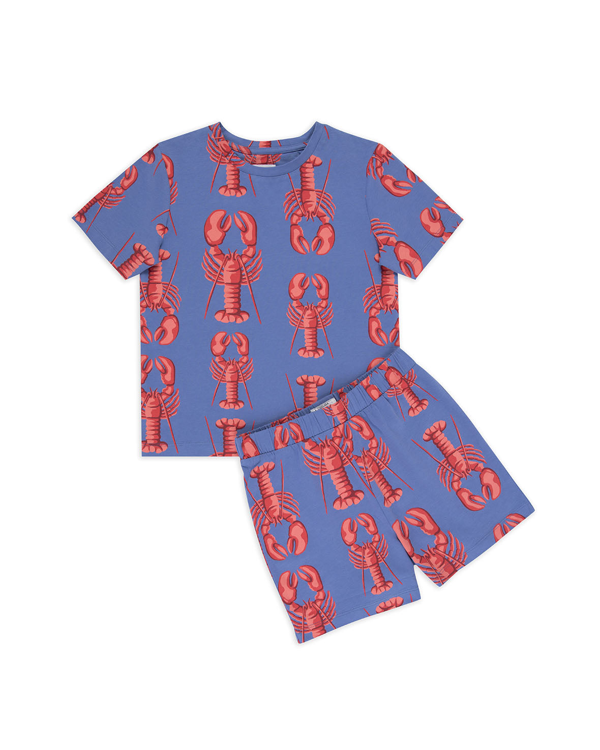 Organic Cotton Kids Lobster Print Short Pajama Set - Soft & Comfortable Sleepwear for Boys & Girls - Perfect for Summer Nights & Sleepovers
