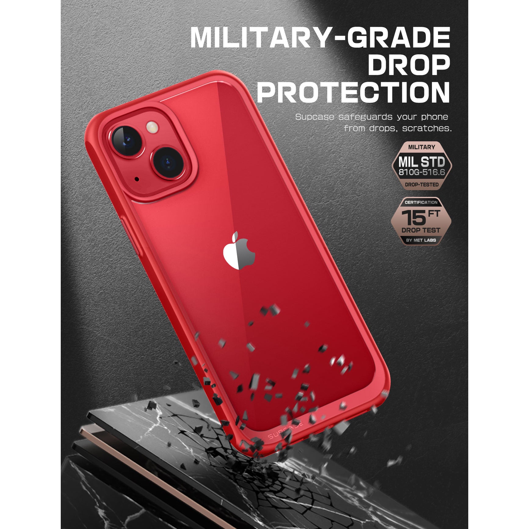 iPhone 14 Case 6.1 Inch - Unicorn Beetle Style Slim Clear Protective Cover with Shock Absorption in Red | Perfect for Everyday Use, Travel & Outdoor Activities