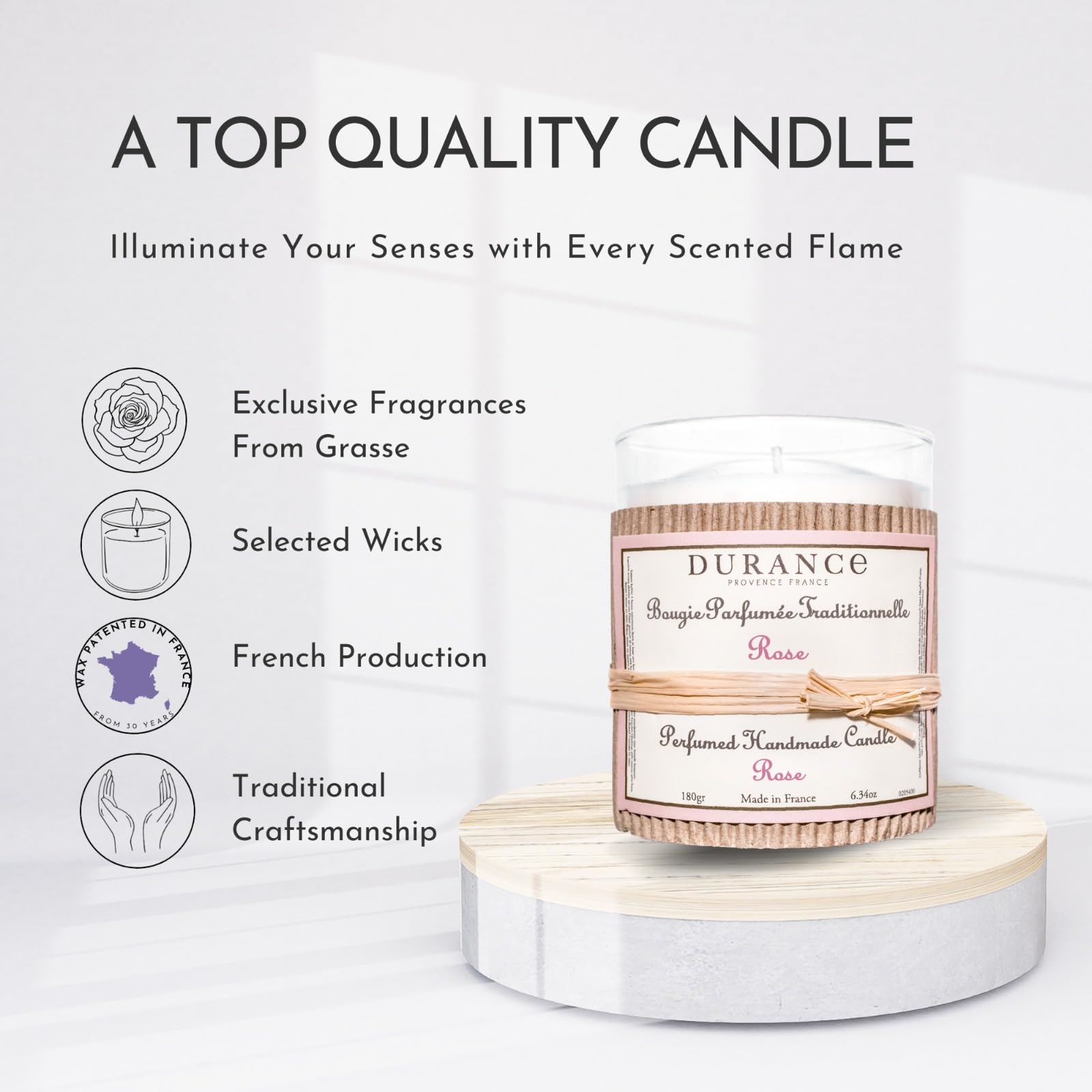 Premium White Wax Scented Candle - 180g (6.35oz) for Home, Relaxation & Romantic Ambiance | Long-Lasting Fragrance, Eco-Friendly Soy Wax, Perfect for Bedroom, Bath & Meditation