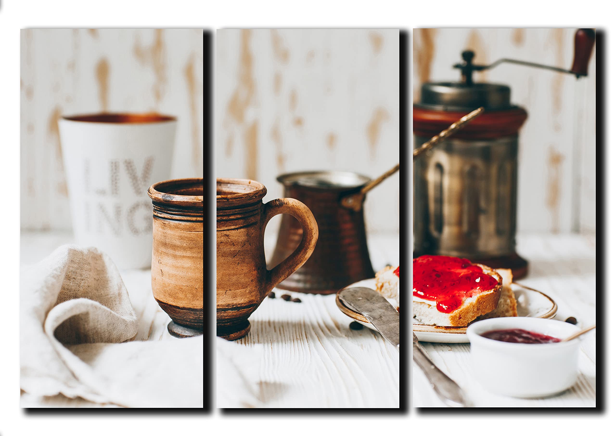 3-Piece Turkish Coffee Wall Art Canvas Print Set - Food & Cooking Theme Decor for Kitchen, Dining Room - Perfect for Home, Cafe, and Restaurant Wall Decoration