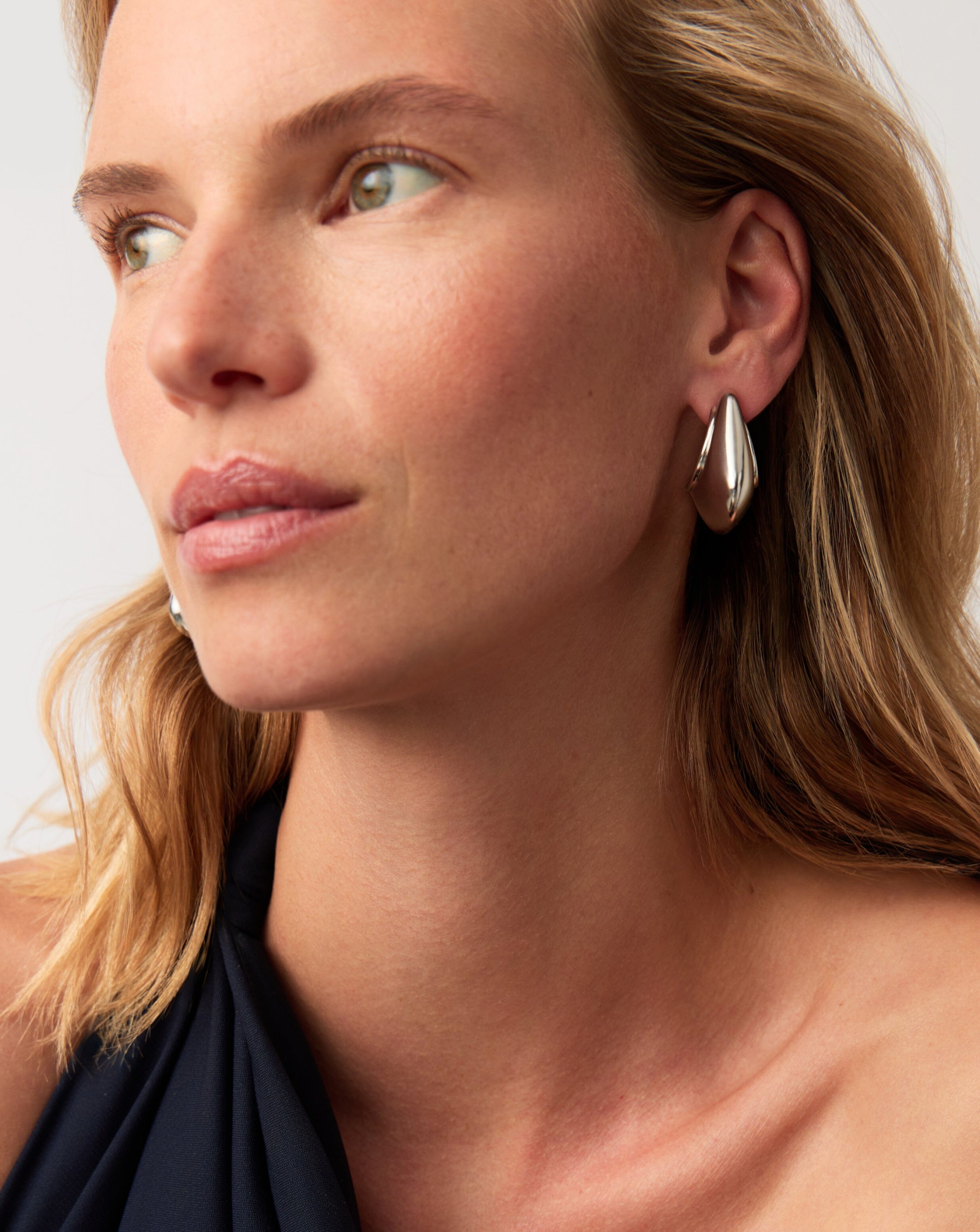 Hera Dome Large Hoop Earrings for Women - Silver Plated Fashion Jewelry | Perfect for Parties, Weddings & Everyday Wear