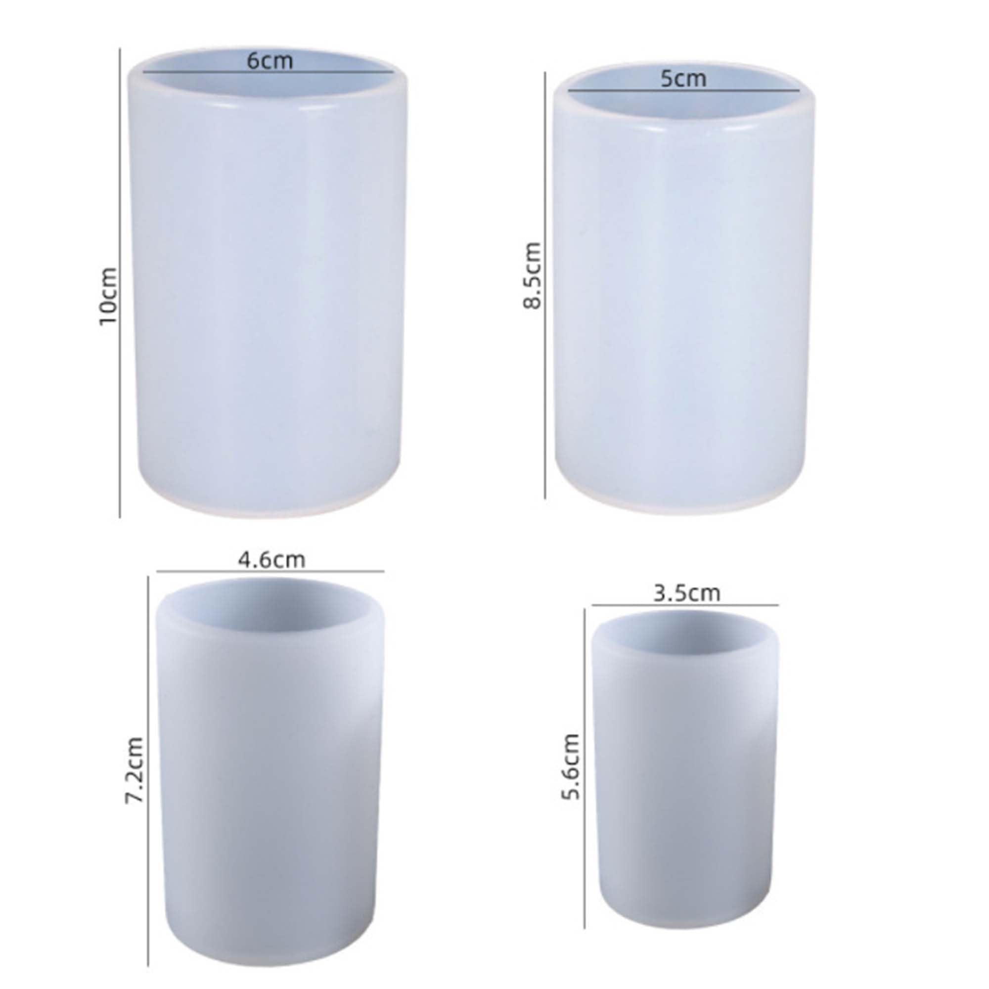 4 Pcs Silicone Cylinder Mold for Resin Casting, Candle Making, Jewelry DIY - 3D Sculpture Mold, Craft Supplies, Handmade Candle & Resin Art, Home Decor, Wedding Favors, Gift Making