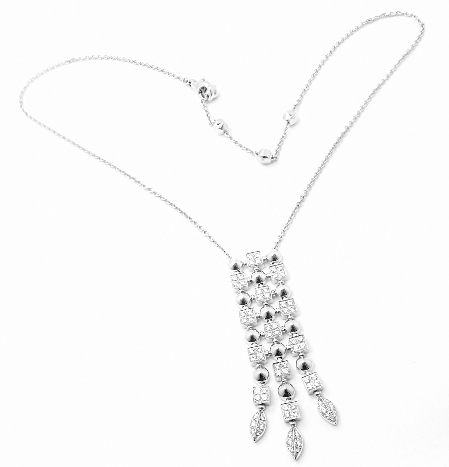 Authentic Bvlgari Bulgari 18k White Gold Lucea Diamond Pendant Necklace for Women - Luxury Jewelry Gift for Anniversary, Wedding & Special Occasions