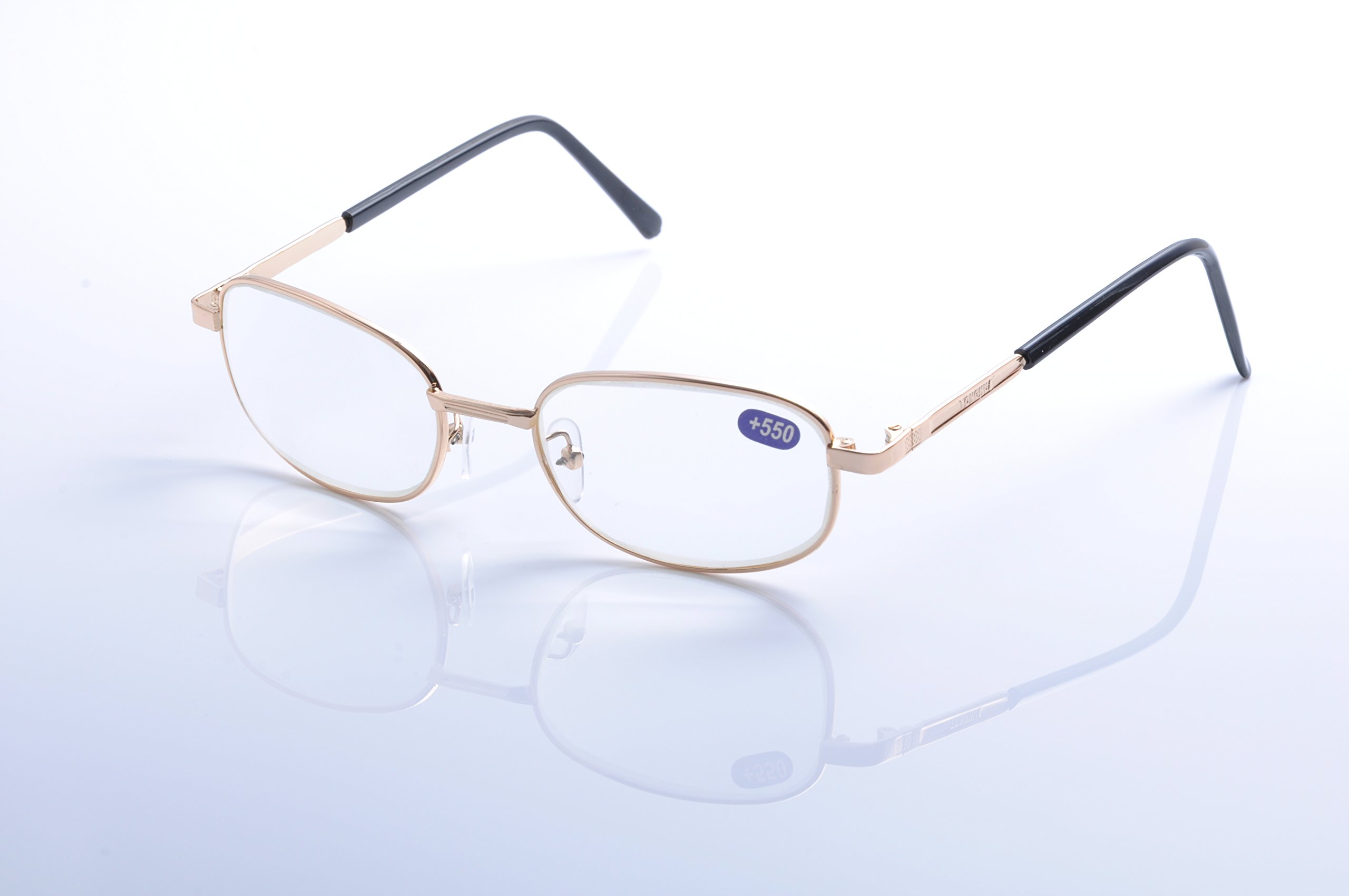 Stylish Metal Full Rim Reading Glasses for Men & Women - Lightweight Comfortable Eyewear for Reading, Working & Daily Use