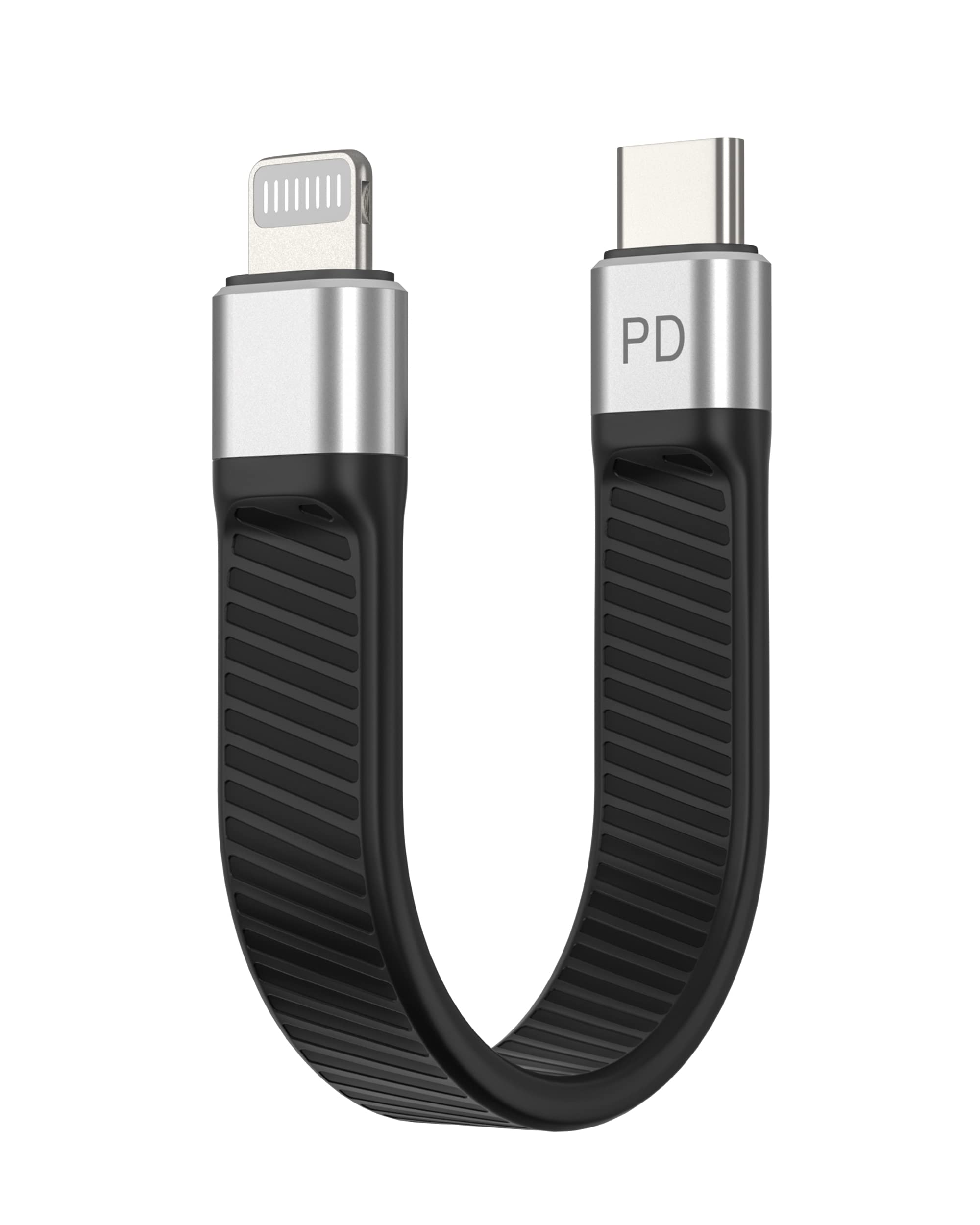 MFi Certified USB C to Lightning Cable 13.5cm - 30W Fast Charging & 480Mbps Data Sync Cable for iPhone 14 Pro/14/13/13 Pro/12 Pro Max/12/11/11 Pro/X/XS (Not Compatible with DAC) - Perfect for Travel, Car Charging & Home Use