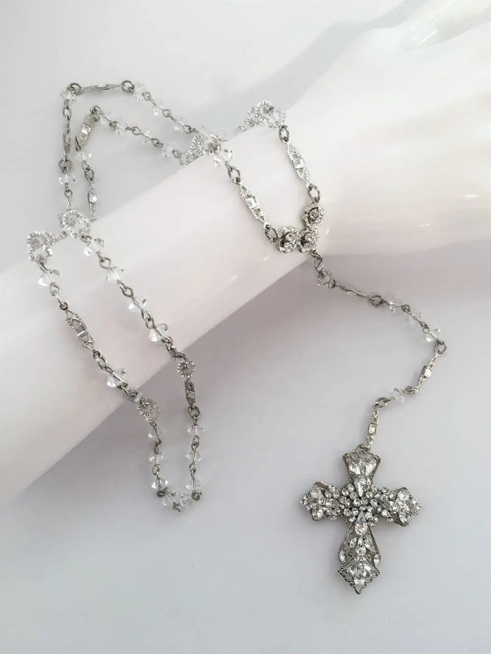 CRISTALLO DI FEDE ROSARY - Beautiful Crystal Rosary Beads for Prayer & Meditation | Perfect Catholic Gift for Baptism, First Communion & Religious Occasions