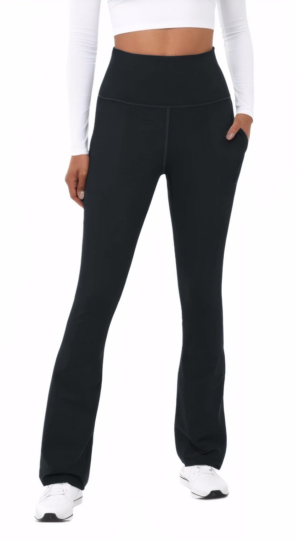 TOPYOGA Women's High Waist Flare Yoga Pants - Tummy Control Bootcut Leggings with Pockets for Workout, Running & Lounge Wear | Wide Leg Stretchy Athletic Pants for Yoga, Gym & Casual Outfits