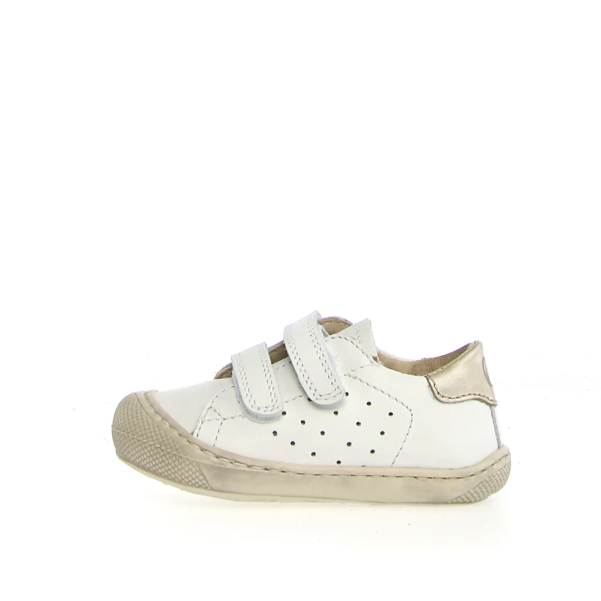 Naturino Kids Cocoon Low 3 VL Casual Sneakers - White/Platinum | Comfortable Boys & Girls Shoes for School, Play & Everyday Wear