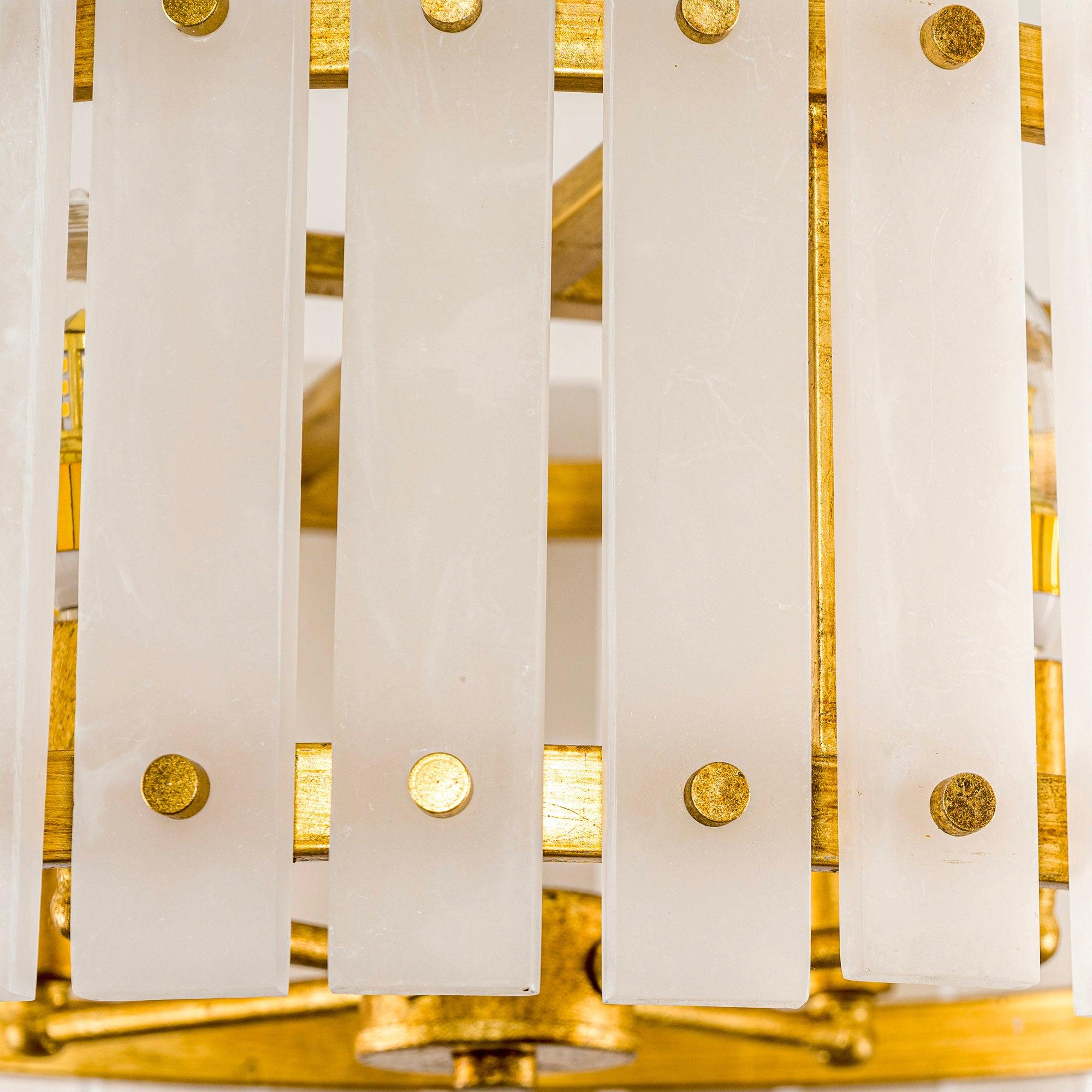 4-Light Modern Drum Marble Semi-Flush Mount Ceiling Light Fixture - Elegant Lighting for Bedroom, Living Room, Dining Room & Hallway