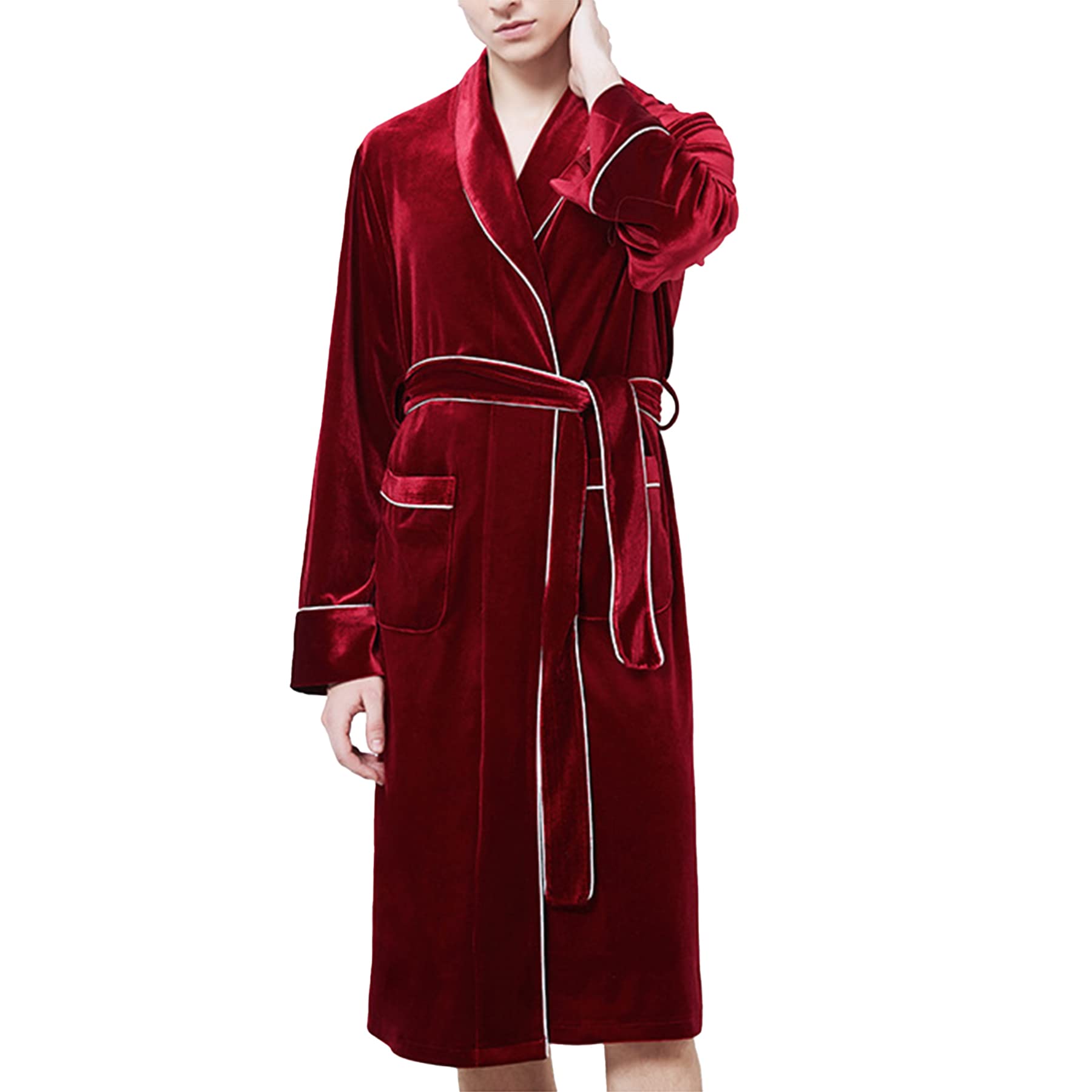Luxury Men's Gold Velvet Robe - Soft Sleepwear, Lounge Wear & Bathrobe for Men - Cozy Cardigan Dressing Gown for Home Relaxation & Spa Nights