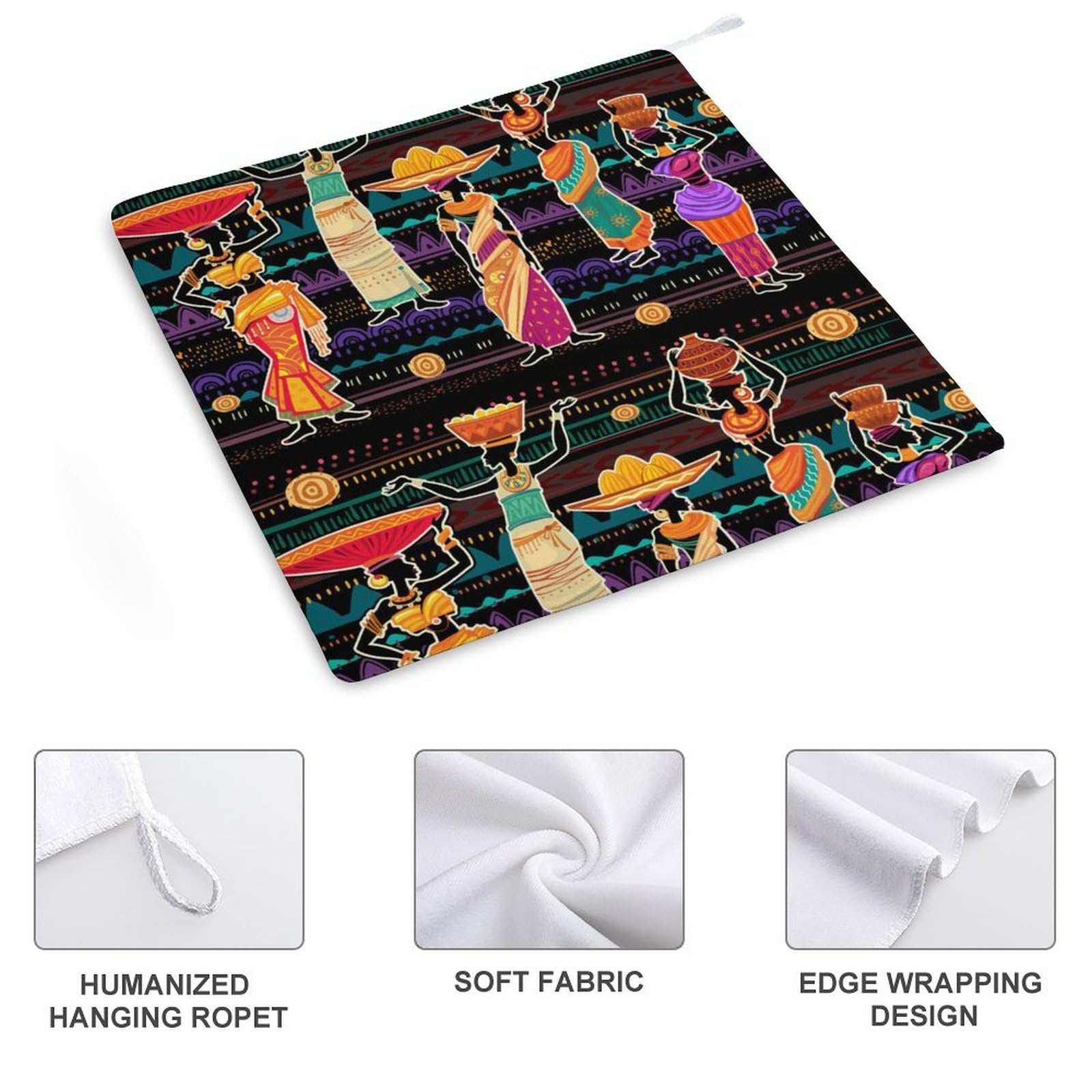 Premium African Women & Black Girls Soft Hanging Hand Towels - Super Absorbent Washcloths with Hanging Loop - Cute Handkerchief for Bathroom, Kitchen & Gym (1PC) - Ideal for Daily Use, Travel & Spa