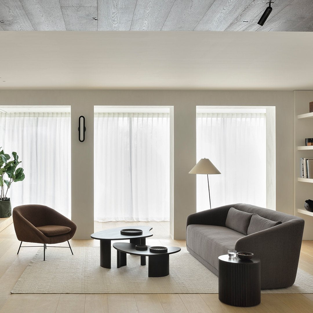 Modern Boomerang Shaped Coffee Table - Stylish Living Room Furniture for Small Spaces, Home Decor & Office Use