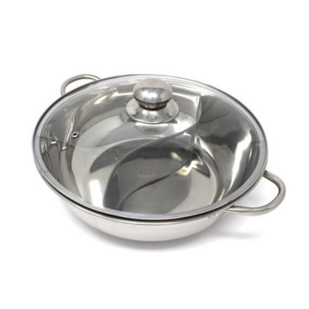 Hot Pot Cookware with Divider - Stainless Steel Shabu Shabu Pot for Home Cooking, Party & Asian Cuisine | Perfect for Family Gatherings & Entertaining