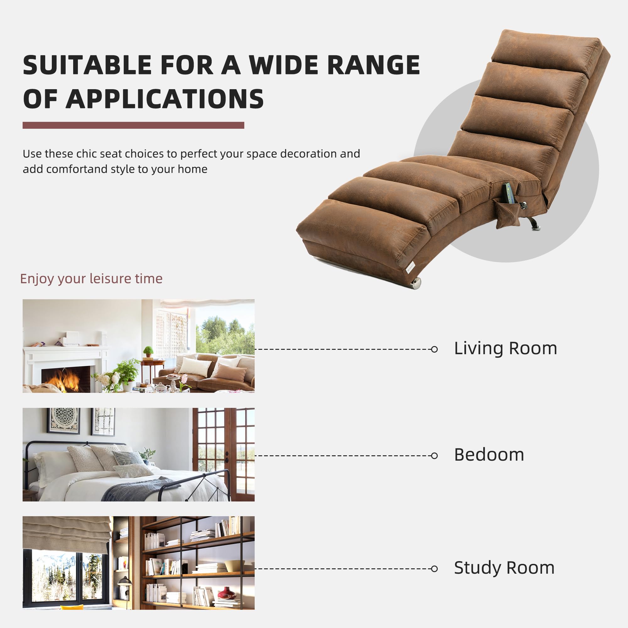 Premium Electric Massage Recliner Chair - Modern Linen Upholstered Sleeper Lounger with Adjustable Positions for Living Room, Bedroom & Office | Relaxing Chaise Lounge for Reading, Napping & TV Watching