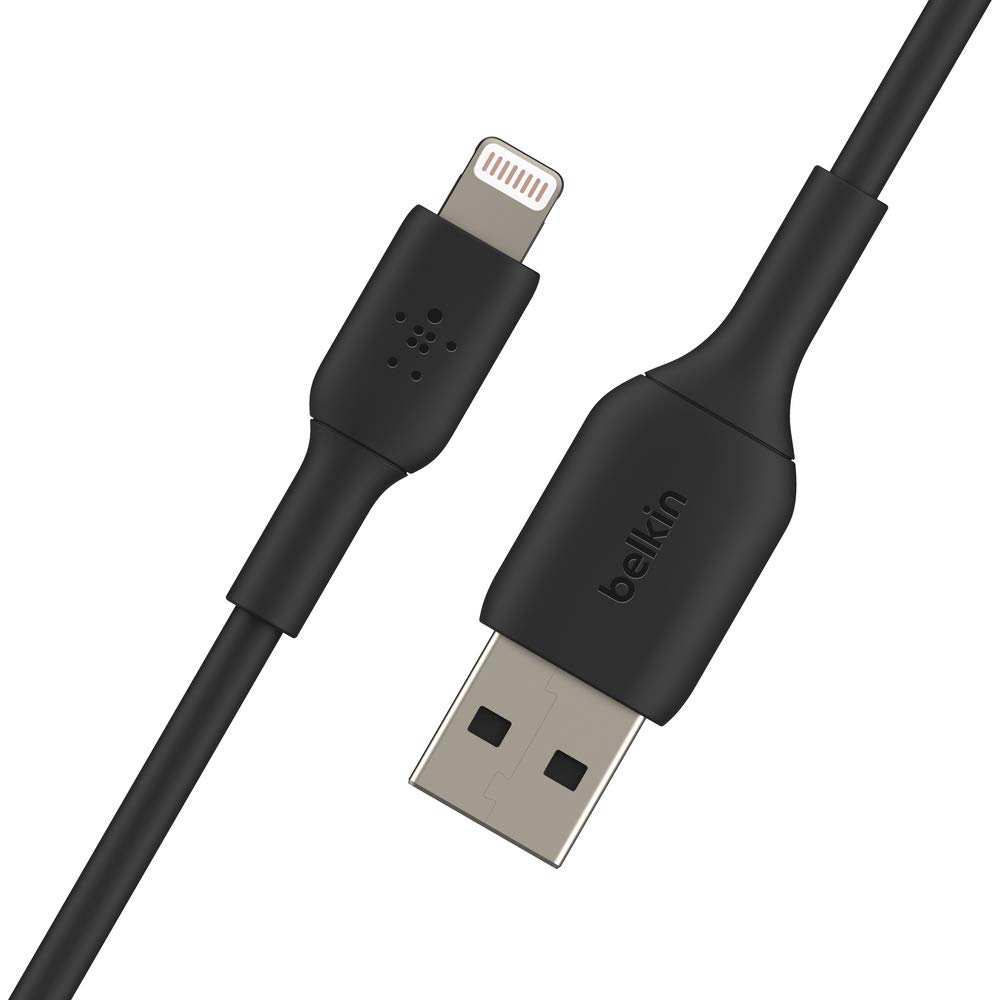 Belkin BoostCharge MFi Certified 6.6ft USB to Lightning Cable - Fast Charging Cord for iPhone 14/13/12/11/X/8/7 - Durable 2M Apple Charger Cable for Home, Office & Travel - Black