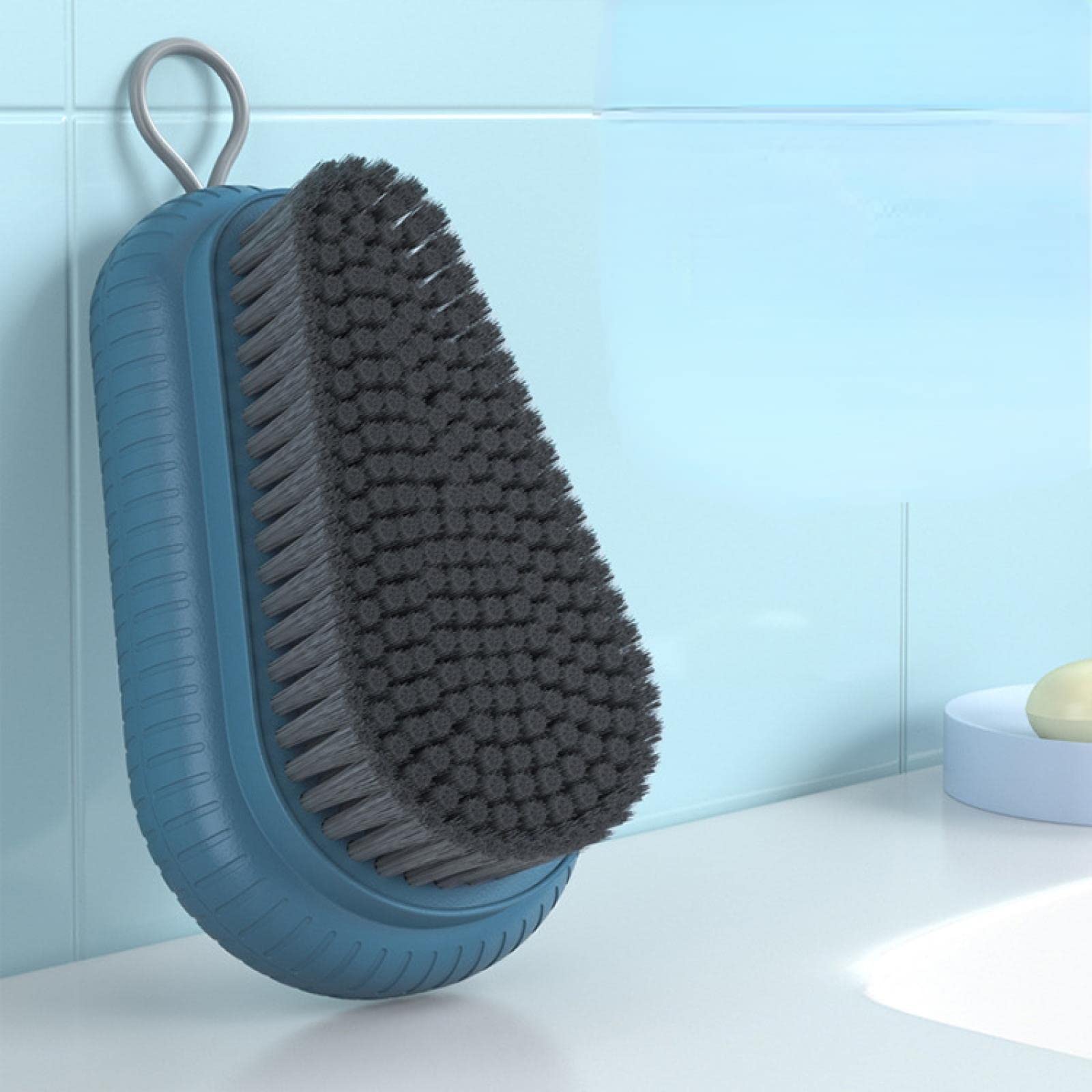 Premium Soft Bristle Shoe Brush - Gentle Cleaning for Shoes, Clothes & Household Items | Non-Scratch Multi-Purpose Cleaning Brush with Dense Bristles | Perfect for Sneakers, Leather Shoes & Delicate Fabrics | Blue