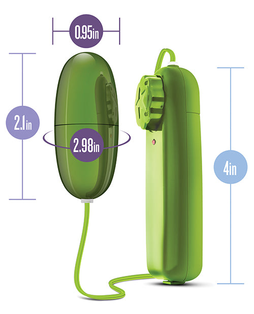 BYours Power Bullet Vibrator with Wired Remote Control - Lime Green Adult Toy for Couples Play & Solo Pleasure - Perfect for Bedroom Fun, Travel & Discreet Use