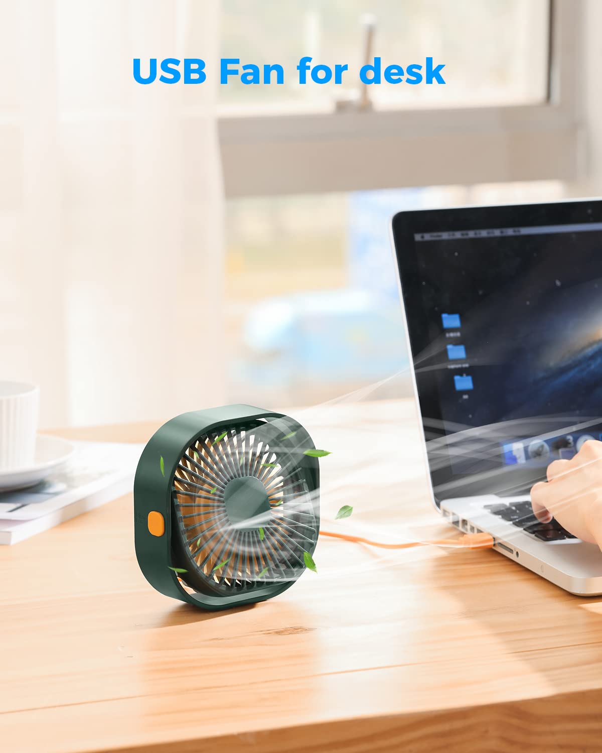 4 Inch Small USB Desk Fan - 3-Speed Portable & 360° Rotatable Mini Cooling Fan | USB-Powered Desktop Fan for Home, Office, Bedroom, Dorm | Perfect for Indoor, Outdoor & Summer Use | Great Gift Idea for Students & Professionals