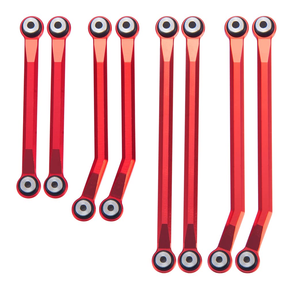 RCLIONS High Clearance Linkage Set for TRX4M 1/18 Scale RC Crawler Upgrades - Red | Off-Road Performance Parts for Trail & Rock Crawling