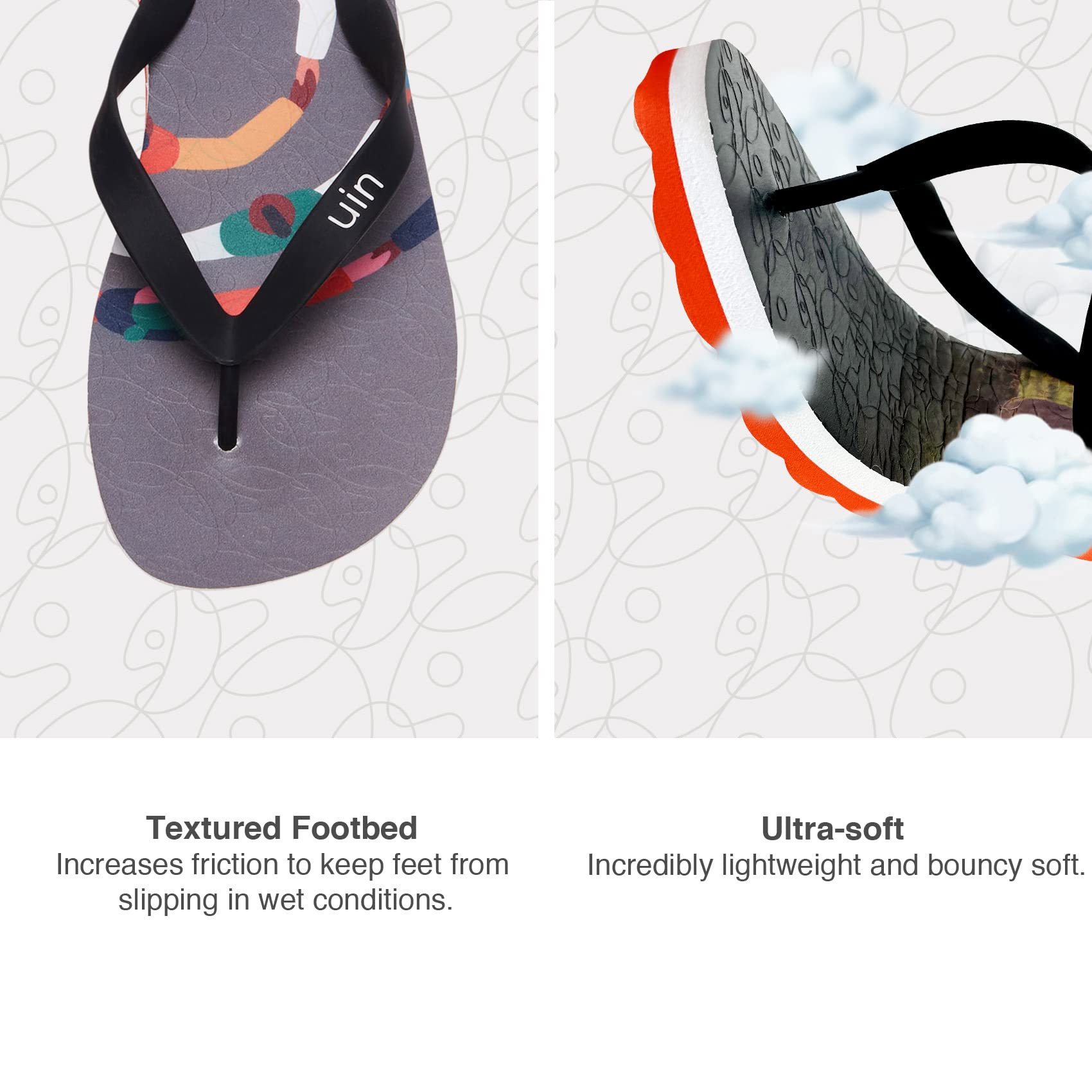 UIN Men's Flip Flops - Comfortable Beach Sandals with Artistic Painting Design | Summer Casual Thong Slippers for Travel & Outdoor Activities | Perfect for Poolside, Vacation and Relaxation