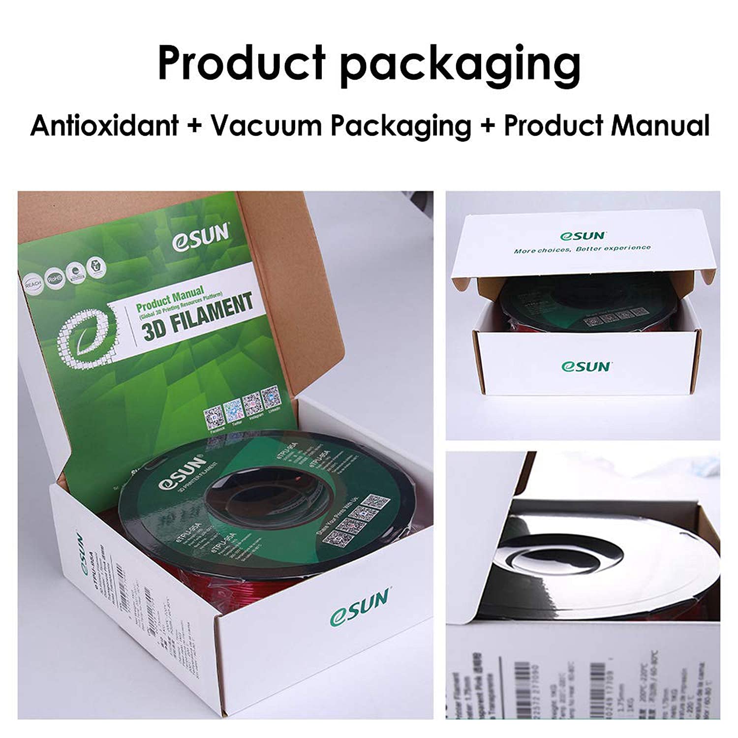 eSUN 1.75mm Water Soluble PVA 3D Printer Filament - High Precision +/-0.05mm, 0.5KG (1.1LB) Spool - Ideal Support Material for Dual Extrusion 3D Printing - Perfect for Complex Models, Dissolves Easily in Water