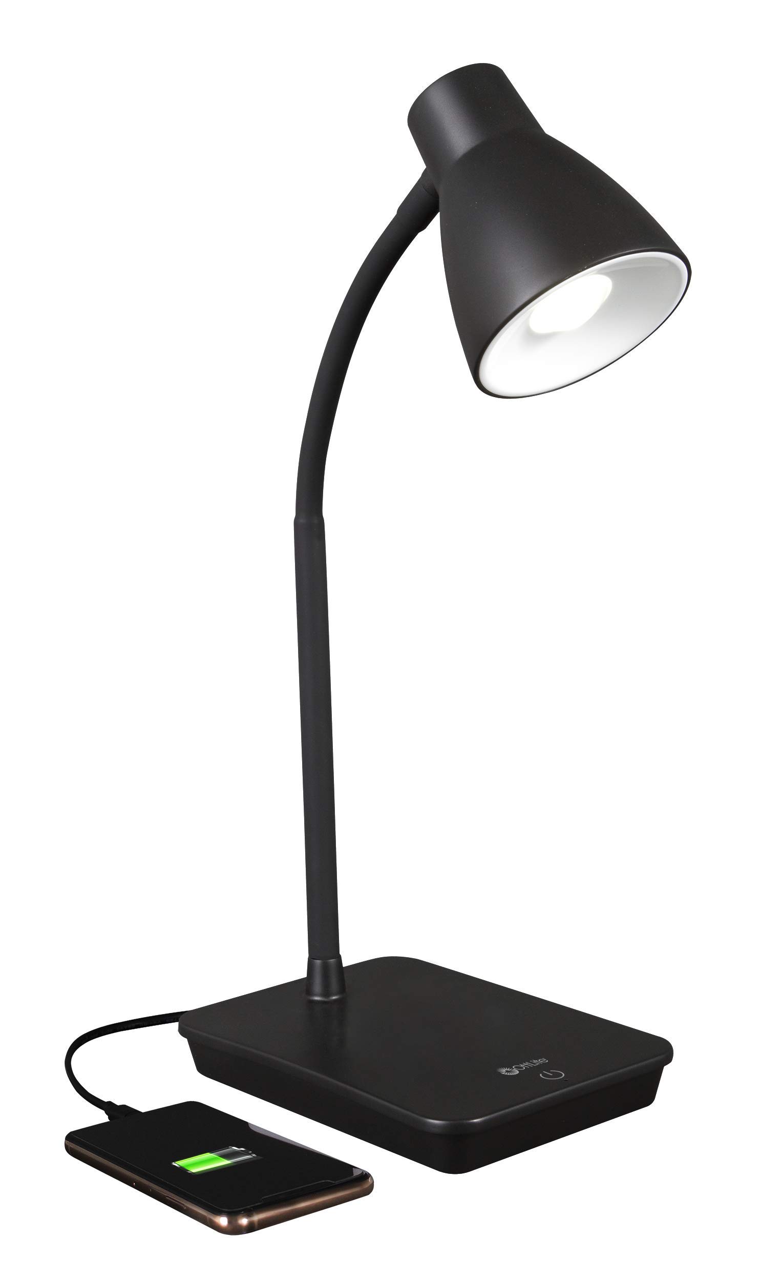 OttLite Infuse LED Desk Lamp with Wireless Charging - Adjustable Brightness Eye-Caring Light for Home Office, Study & Reading (Perfect for Work, Remote Learning & Nighttime Reading)