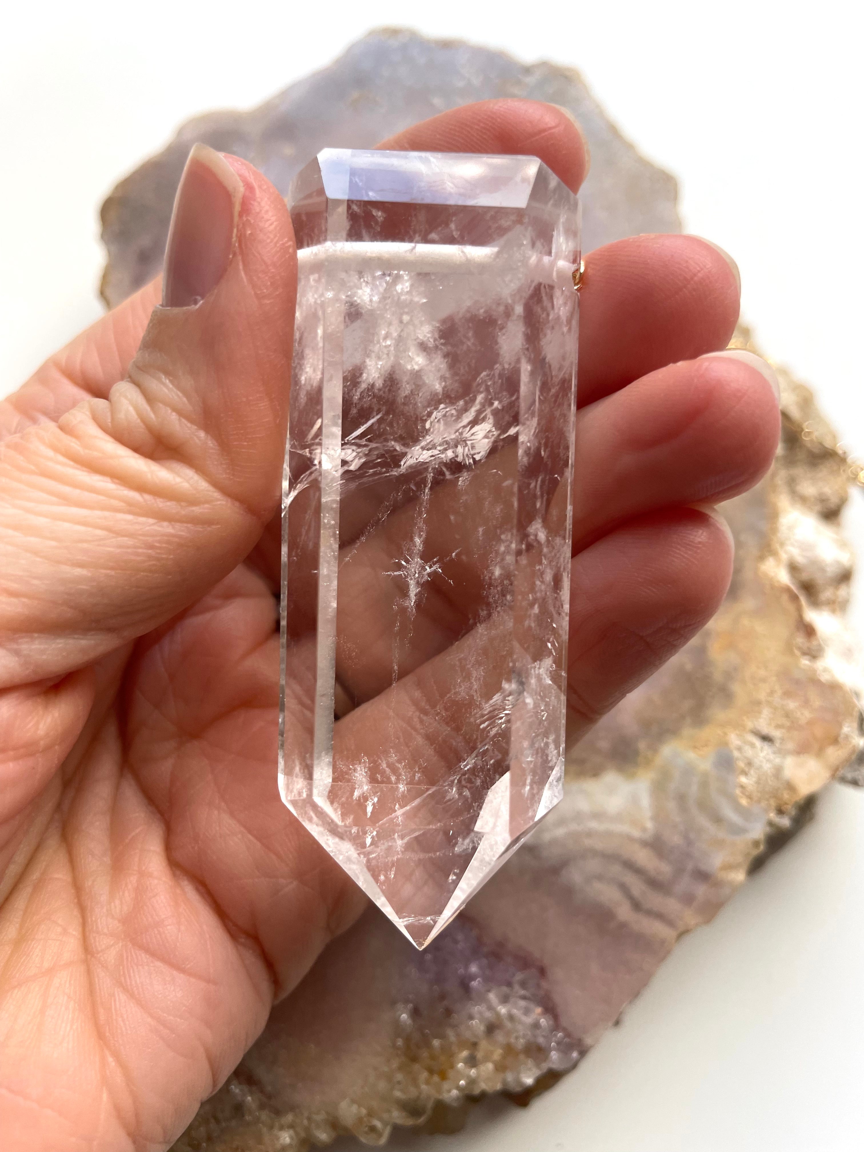 Extra Large Chunky Clear Quartz Pendant Necklace - 14K Gold Filled Healing Crystal Jewelry for Meditation, Energy Cleansing & Spiritual Gifts