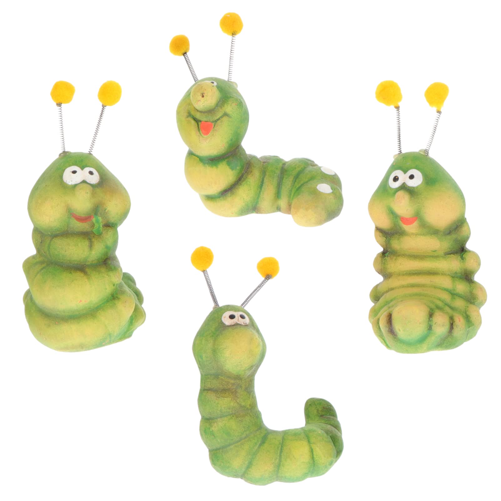 4pcs Fairy Garden Caterpillar Statues - Miniature Bug Sculptures for Micro Landscapes, Fairy Garden Decor & Outdoor Ornaments | Perfect for Fairy Gardens, Terrariums & Whimsical Backyard Displays