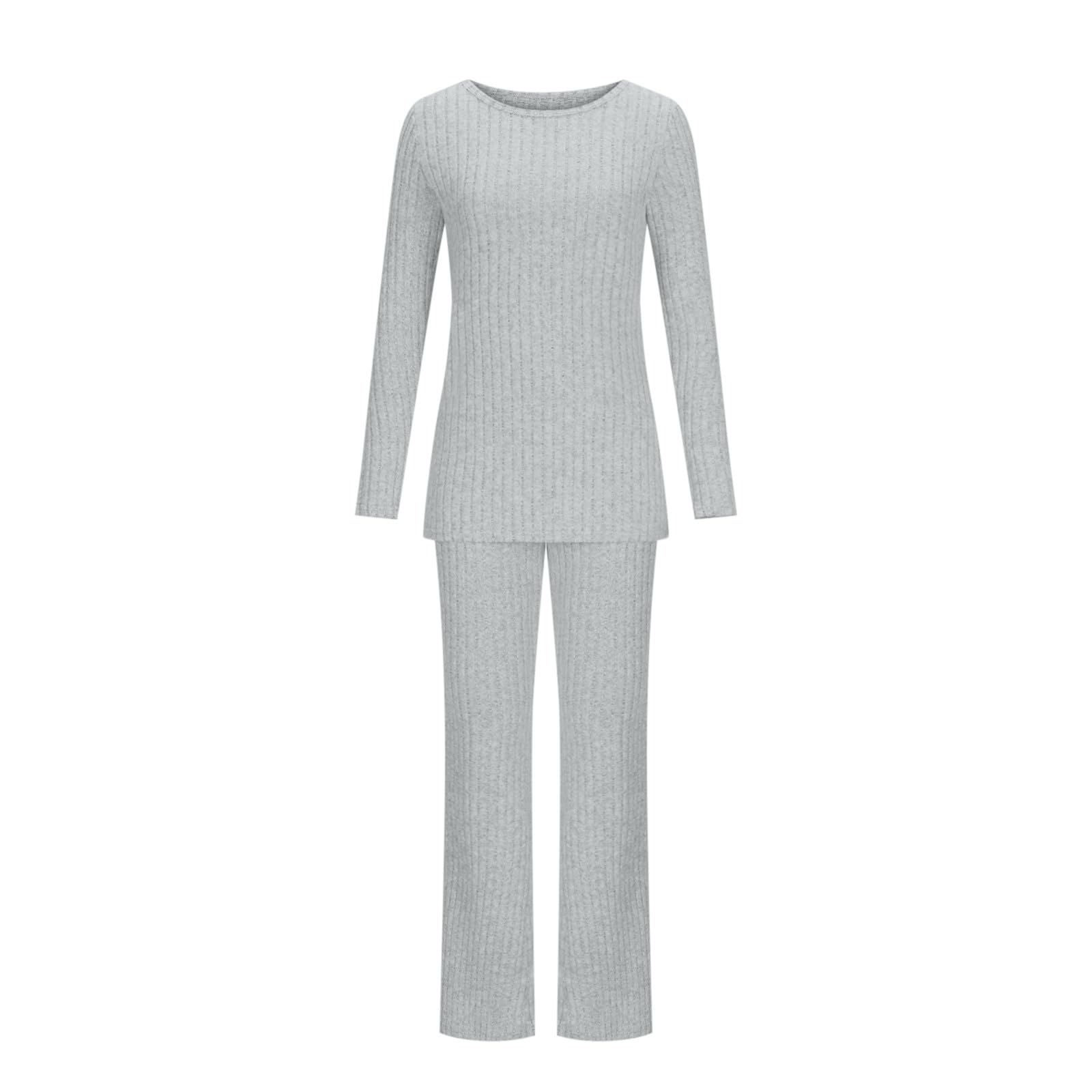 Women's Cozy Knit Lounge Set - 2 Piece Sweater & Pants Outfit for Fall | Soft Long Sleeve Top & Comfortable Bottoms | Perfect for Home Relaxation, Pajama Parties & Casual Wear