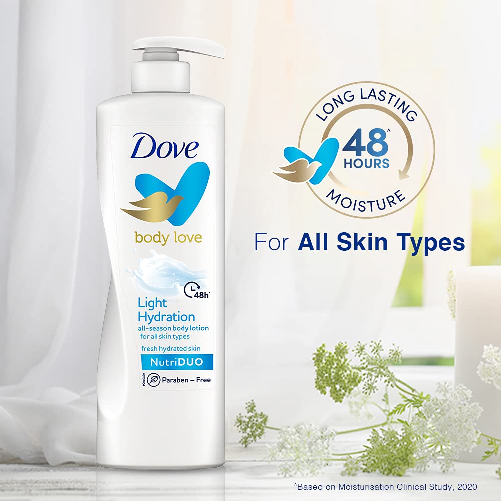Dove Cream Beauty Bathing Bar 125g (4+1 Free Combo) & Dove Body Love Light Hydration Body Lotion 400ml - Moisturizing Soap and Lotion Set for Dry Skin Care, Daily Shower & Skincare Routine