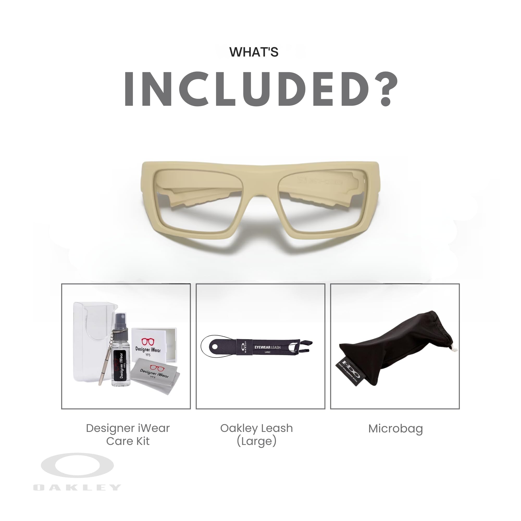 Oakley SI Ballistic Det Cord OO9253 Men's Rectangle Sunglasses - Polarized UV Protection + Bundle with Leash & iWear Care Kit | Tactical, Outdoor Sports & Everyday Wear
