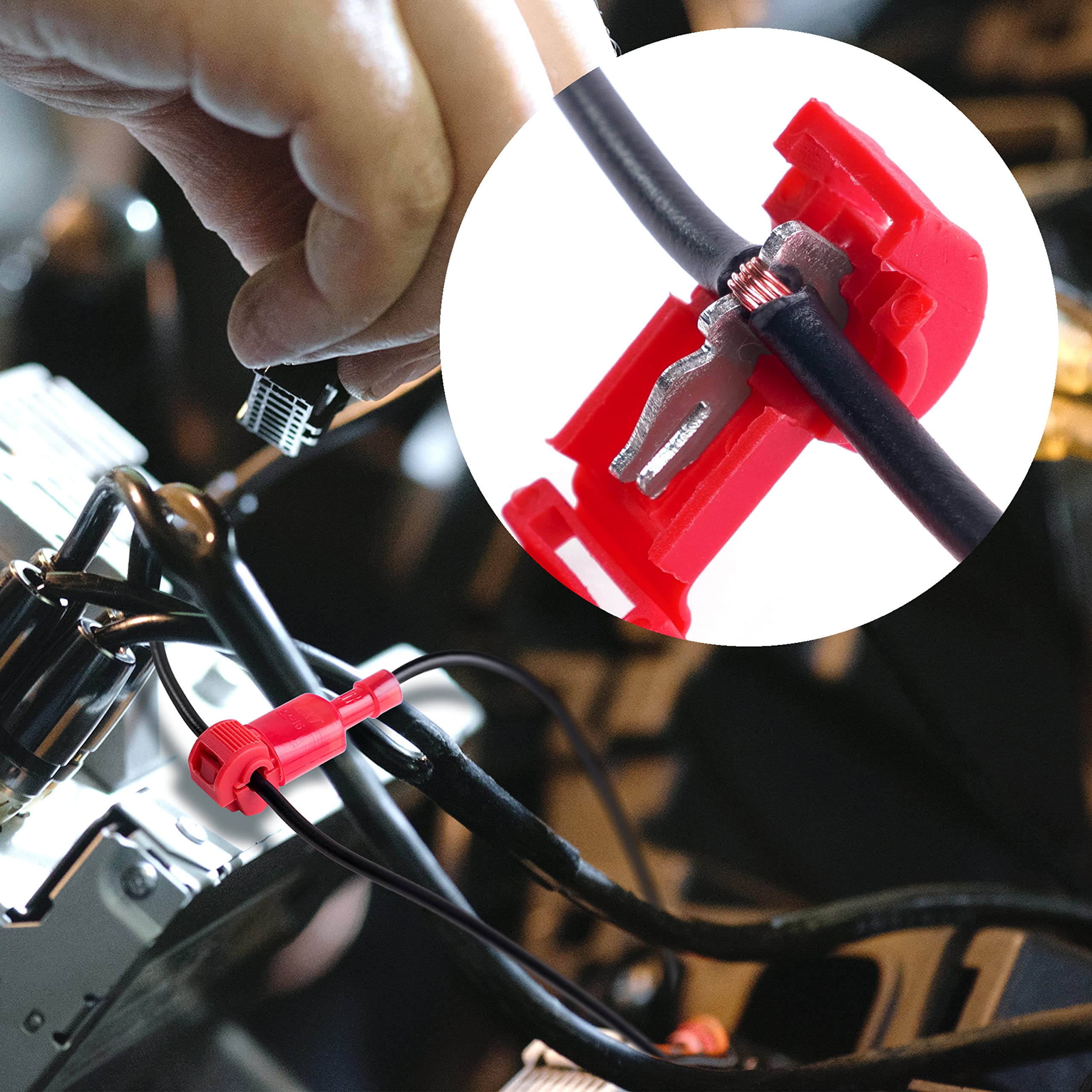 Wirefy T Tap Wire Connectors Kit - 120 PCS 22-10 AWG Electrical Connectors with Spade Terminals & Quick Splice Disconnects | Automotive Wiring, DIY Electrical Projects, Home Appliances Repair, Marine & RV Wiring Solutions