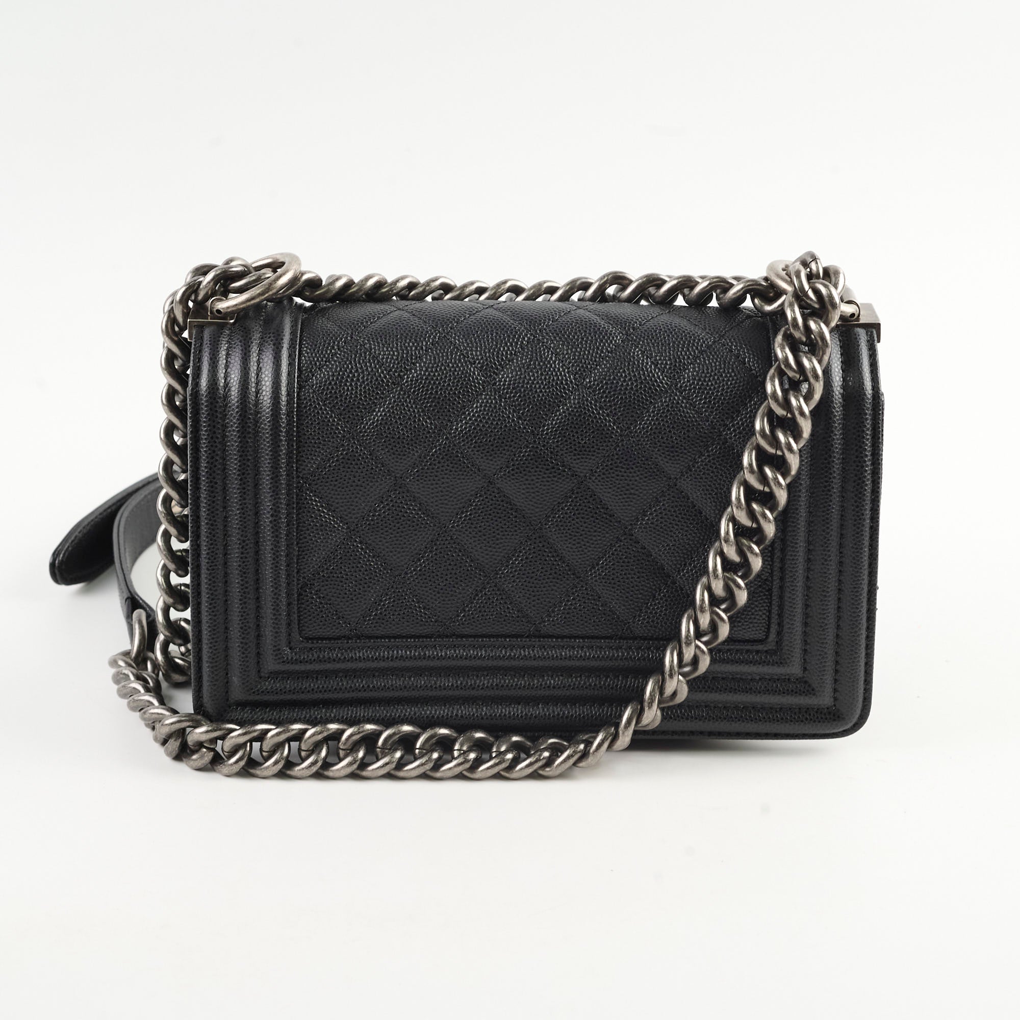 Chanel Caviar Small Boy Black Leather Handbag - Luxury Designer Crossbody Bag for Women | Perfect for Evening Events, Parties & Everyday Use