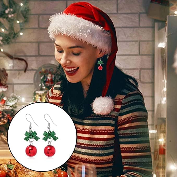 9 Pairs Christmas Dangle Stud Earrings Set - Festive Holiday Jewelry with Christmas Tree, Jingle Bell & Snowflake Designs for Women | Perfect for Xmas Parties, Gift Giving & Thanksgiving Celebrations