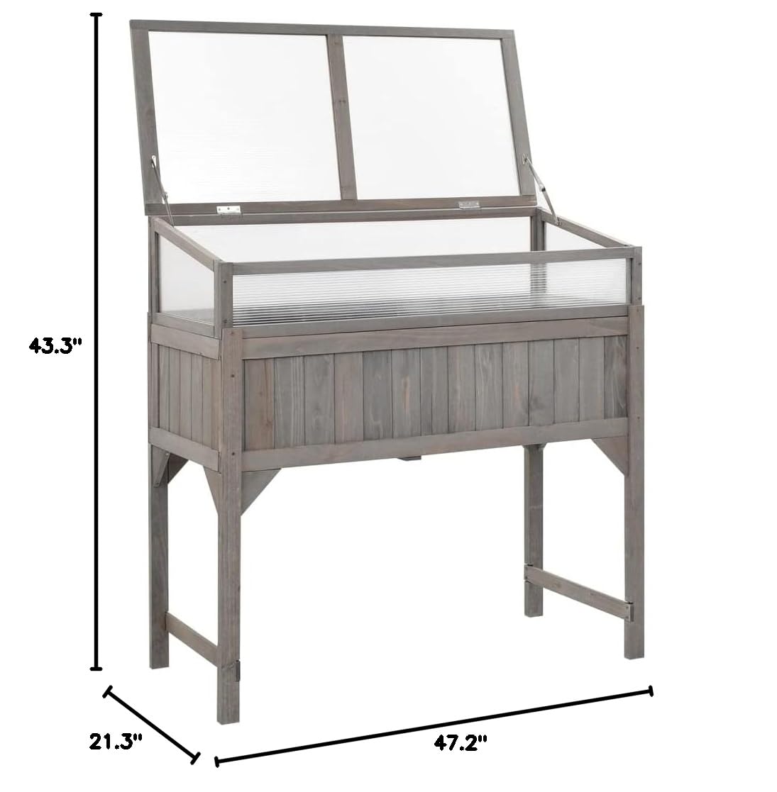 Raised Garden Bed with Greenhouse Cover - 43.3