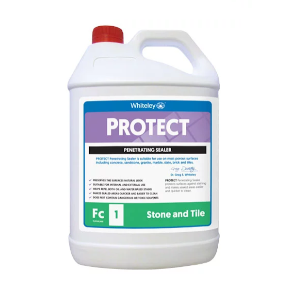 Whiteley Protect 5Lt Penetrating Sealer for Stone, Concrete & Tiles - Waterproof Sealant for Driveways, Patios & Outdoor Surfaces