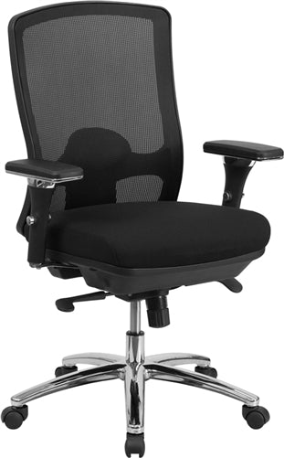 FLASH HERCULES Series Heavy Duty Big & Tall Office Chair - 350 lb Weight Capacity, Black Mesh, Ergonomic Swivel Design for 24/7 Intensive Use - Perfect for Home Office, Gaming & Workspace Comfort