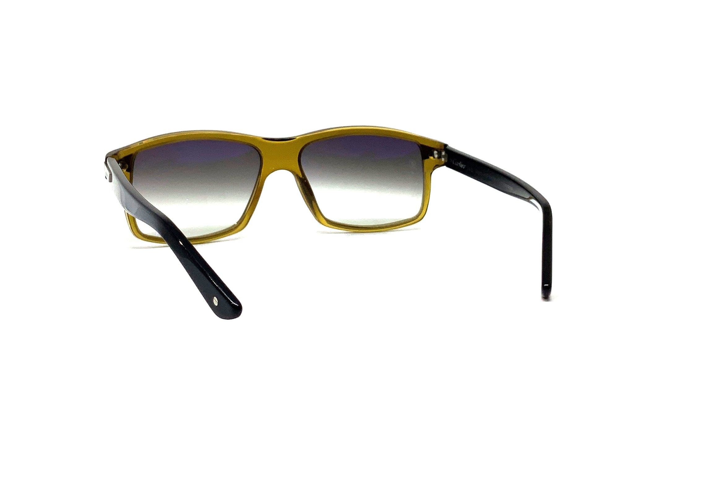 Cartier Olive & Black Rectangular Polarized Sunglasses for Women & Men - Luxury UV Protection Shades for Driving, Beach & Outdoor Activities