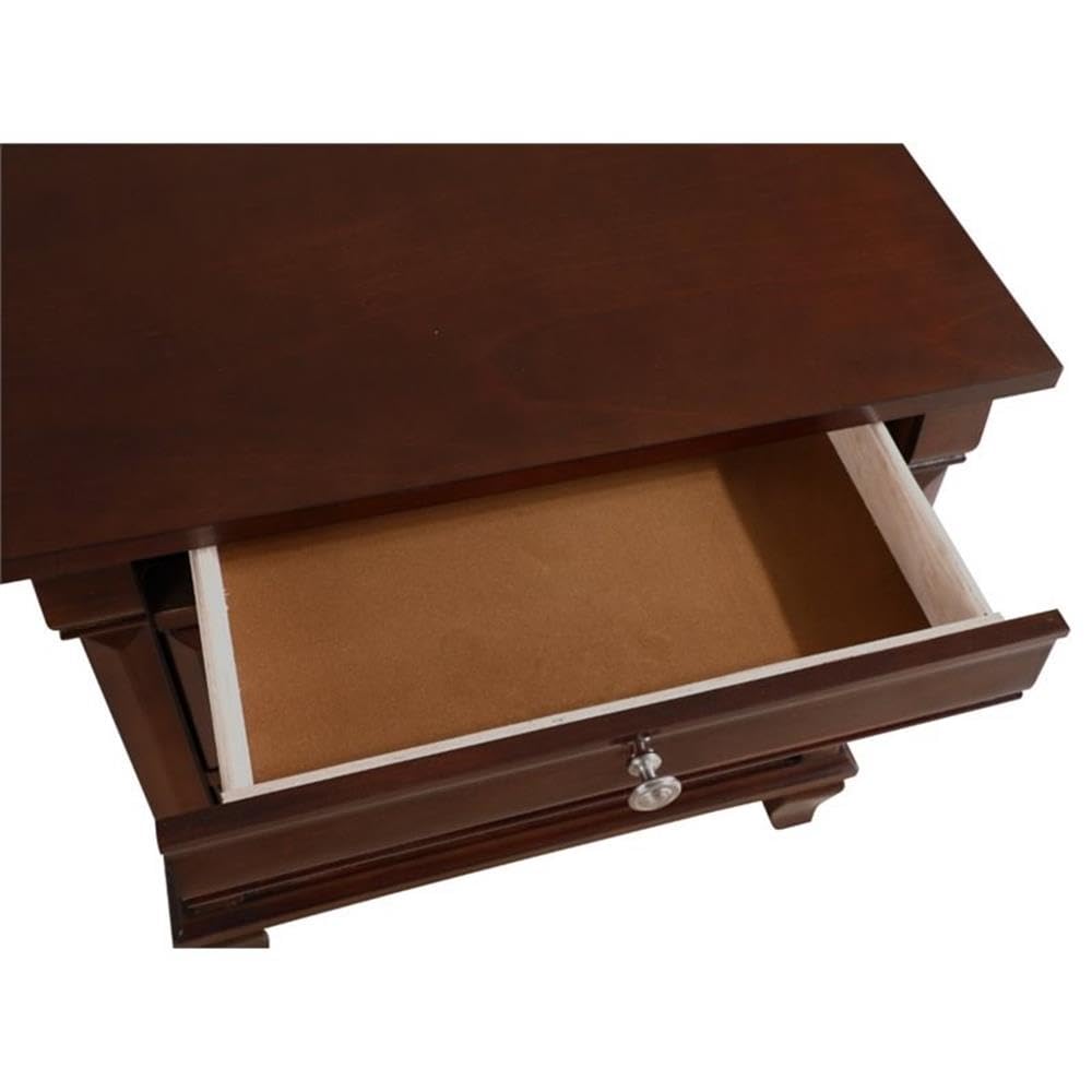 Glory Furniture Triton 2-Drawer Nightstand in Cappuccino Finish - Modern Bedside Table for Bedroom, Guest Room & Nursery